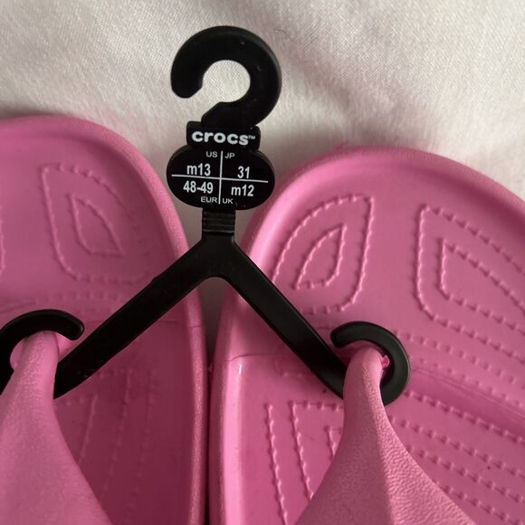 Crocs Unisex-Adult Classic Flip Flops Men- 13 Pink Sandals